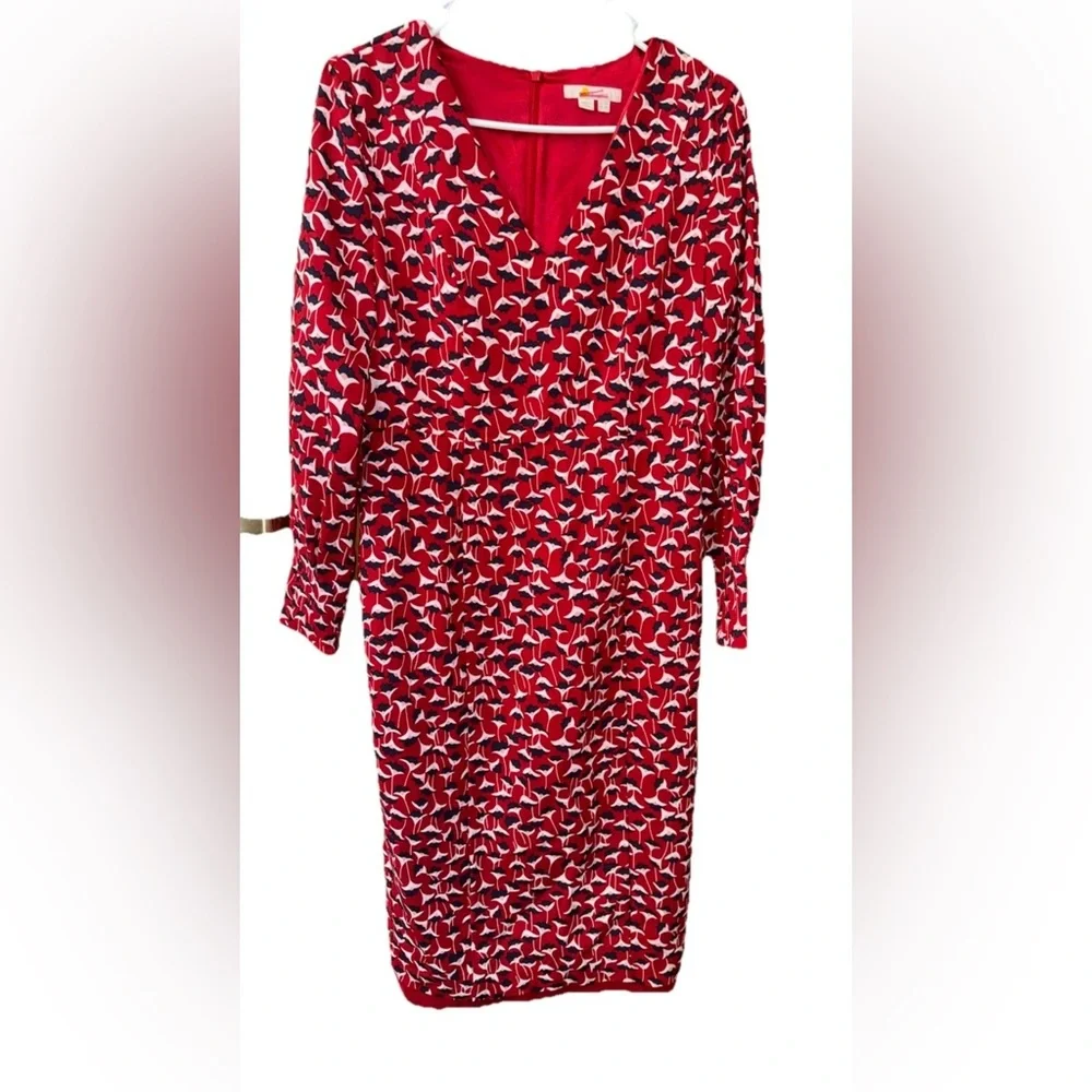 Boden Hannah Sheath Dress Poinsettia 6L - Picture 5 of 10